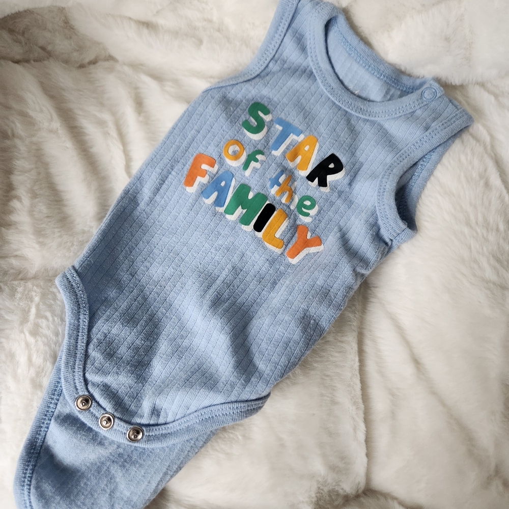 Star of the Family Blue Baby Bodysuit